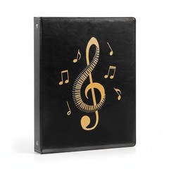 Black Sheet Music Folder 4Ring PU Binder 20 NonReflective Sheets 40 Pages