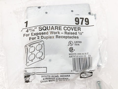 Lot of 3 New Hubbell Raco 979 Square Covers 2-Gang Galvanized 4-11/16″