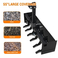 3 Point Hitch Powder Coated Steel 55″ Box Blade Scraper W/6 Shank For fit Cat 1