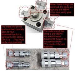 3/8 – DIN L10 & 3/8 BSPP – Flat Face Quick Connect Mini Excavator AGT Chinese