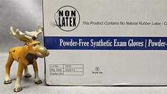 (1000) DermAssist Blue Stretch Vinyl Exam Gloves Medium Powder Free Non-Sterile
