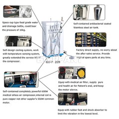 Portable Dental Unit Delivery Unit with Air Compressor Curing Light Scalers