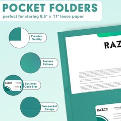Two Pocket Folders, 50 Pack 2 Pocket Folders Fit Letter Size Paper, Paper
