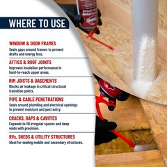 Kraken Spray Foam Insulation Fire Rated Wide Spray Expanding ThermaFoam 12×16 oz
