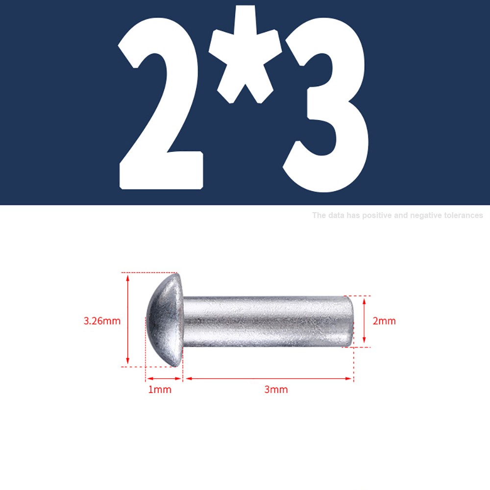 Solid Aluminium Dome Head Round Rivets DIN 660 2mm 2.5mm 3mm 4mm 5mm 6mm 8mm