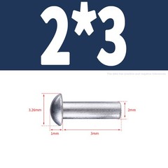 Solid Aluminium Dome Head Round Rivets DIN 660 2mm 2.5mm 3mm 4mm 5mm 6mm 8mm