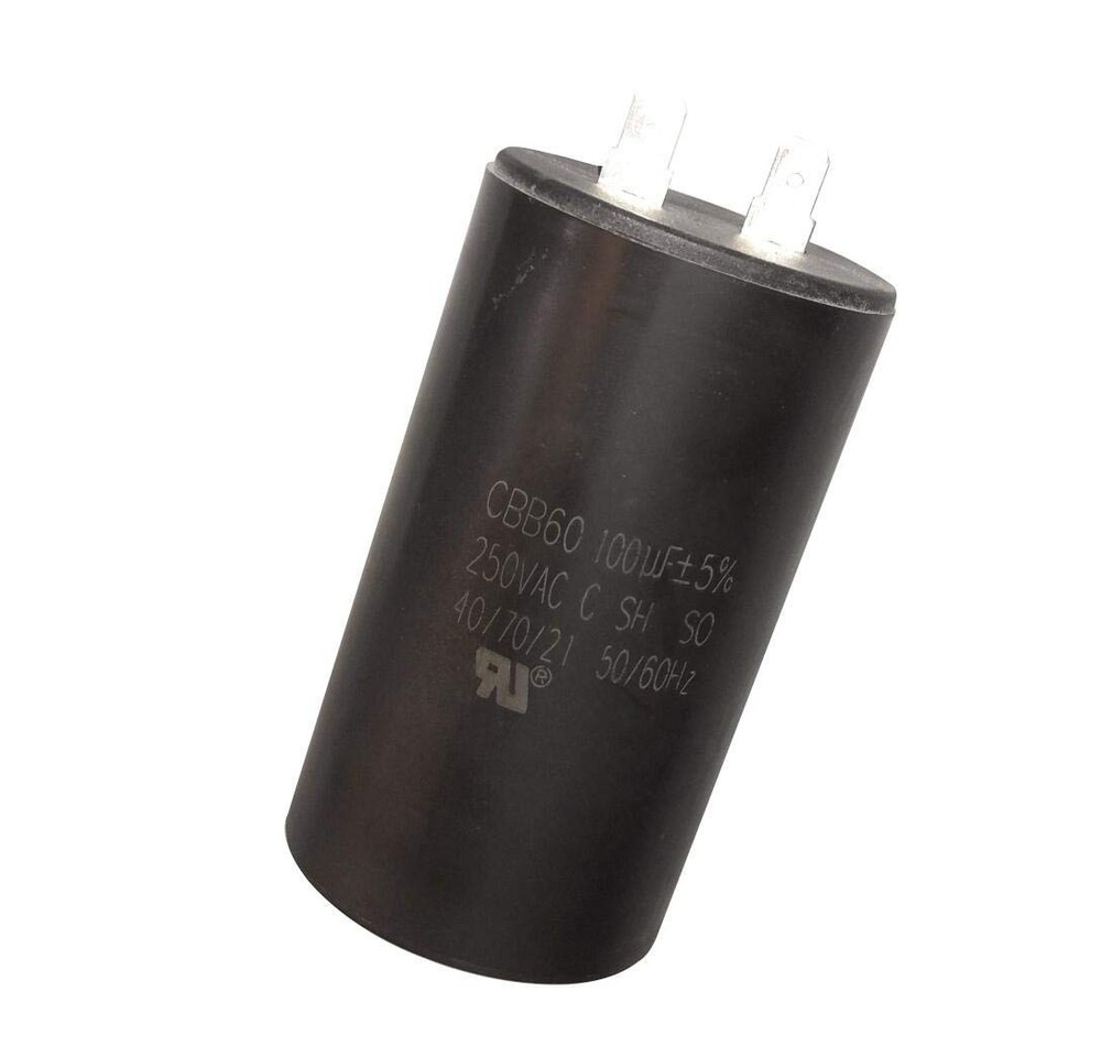CBB60 Capacitor 250VAC 250V AC 100uF 100MFD, Black, 50/60Hz UL Listed