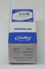Air Conditioning HVAC Round Dual Motor Run Capacitor 35 + 5 MFD 440 Volt