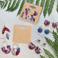 200 Pack Earring Display Cards Holder for Selling Jewelry Ear Studs Kraft 2″x2″