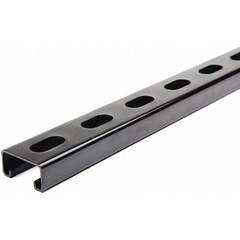 Zoro Select Fs-500Ss Fbk 48.00 Single Channel Strut, Slotted, Steel, Painted,