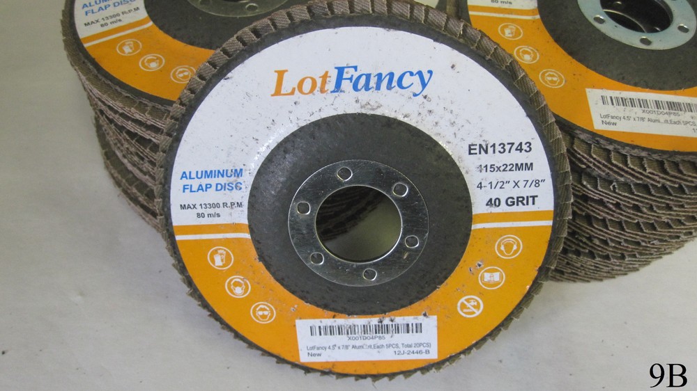 Lot of 17 Aluminum Flap Discs 4-1/2″ x 7/8″ 40 Grit 13300 Max RPM 80 m/s EN13743