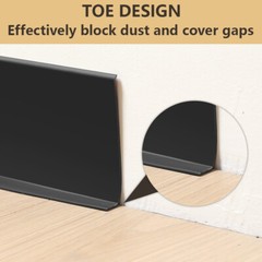 Vinyl Wall Base Baseboard Molding Trim 4″x 40FT Flexible Self Adhesive Black