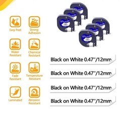 10PK Dymo LetraTag Refills White Plastic 91331 for LetraTag Label Maker LT-100H