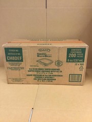 NEW Dart CH8DEF 8oz Tamper-Resistant Clear Hinged Container w/Flat Lid, 200 CT