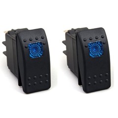 2-Pack of 12v 20 Amp Waterproof LED On/Off Boat Marine SPST 3P Rocker Switch …