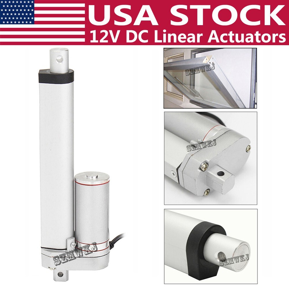 6″ Inch Linear Actuator Stroke 330 Pound Max Lift 12V Volt DC Electric Motor