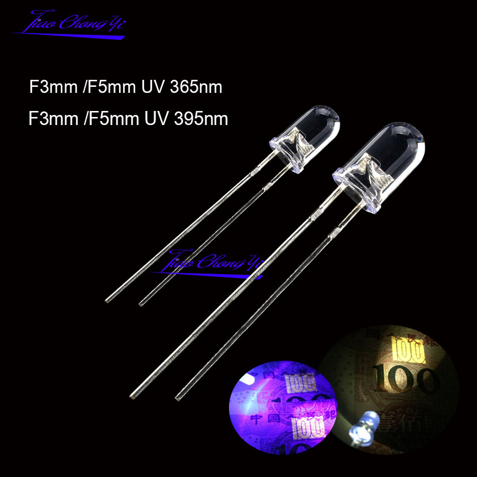 5mm 3mm light-emitting diode Round Ultra Violet LED UV Light 365nm 395nm lamp