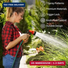 AUTOMAN-Garden-Hose-Nozzle,ABS Water Spray Nozzle with Heavy Duty 7 Adjustable