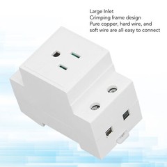 AC DIN Rail Power Socket Built in Protective Contact Easy Installation for Home