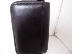 Vintage FRANKLIN COVEY Black Genuine Leather Compact full zip folder
