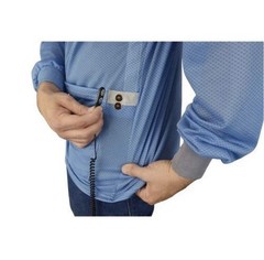 SCS 770105 Blue ESD Smock Jacket Dual-Wire Knit Cuff 2XL Brand New Sealed