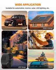 Electrical Wire 18 Gauge 4 Conductor Waterproof Marine Solar Black Cable RV 30ft
