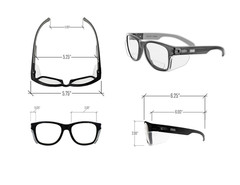 Y50 Safety Glasses for Construction | Black Frame — 2 Pairs, Clear Lens – 2.0 Bi