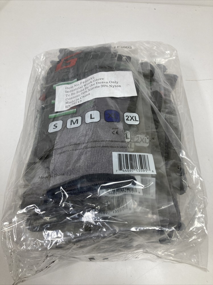 Work Gloves Liberty G-Grip Foam Nitrile Micro Foam-Palm Coated X-Large (12 PAIR)