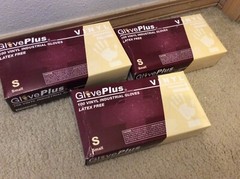 (Lot of 3) AMMEX GlovePlus Vinyl Powdered Gloves – Clear, Pack of 100, Size S