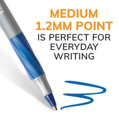 BIC Round Stic Grip Xtra Comfort Blue Ballpoint 12 Count (Pack of 1)