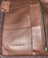 Vintage Franklin Covey Nappa Leather Planner Binder; Brown