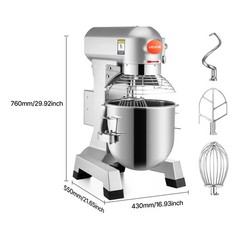Commercial Electric Food Mixer 20Qt Stand Machine Dough Mixer 3 Speeds 750W
