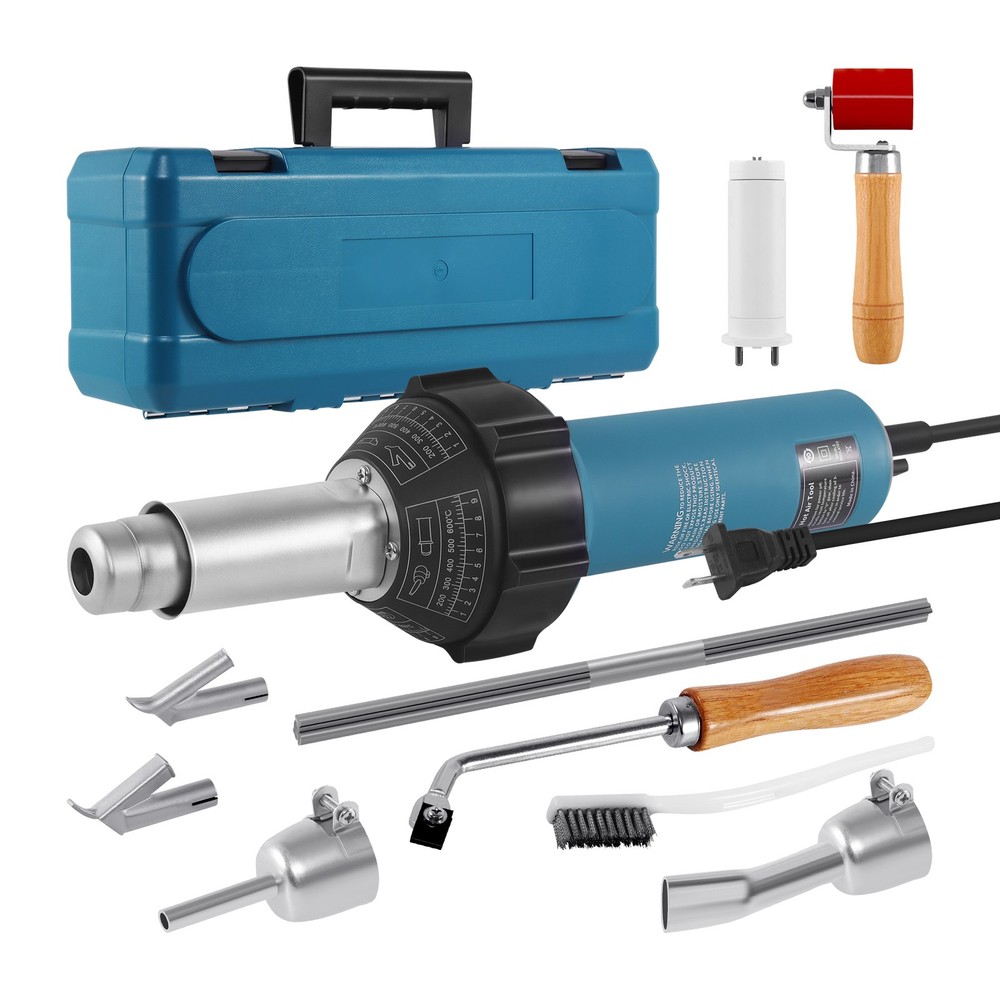 Hot Air Plastic Welder 1600W PVC TPO Vinyl Heat Gun Torch & 9 Accessories