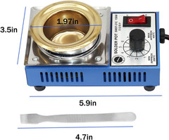 50mm 110V 150W Lead-Free Solder Pot with 500g Capactity & BGA Solder Paste Sc…