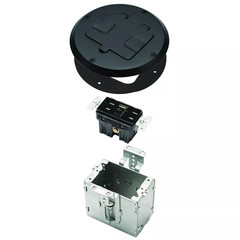 6239BP Floor Kit with Recessed Duplex 15A TR Device and Adjustable Steel Box, 1-
