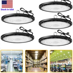 5Pack 300W UFO LED High Bay Light Shop Light Factory Warehouse Commercial Lamp