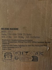 VEVOR 9JYZ-1 550W Electric Cow Milking Machine (YDSJNJC25L3040BN2)