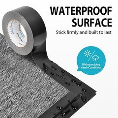 Black Duct Tape Heavy Duty, 2 Inches x 50 Yards Per Roll, Waterproof Outdoor