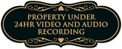 Designer Property Under 24hr Audio and Video Recording Sign – Easy Installation
