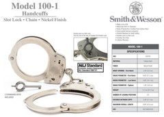 S&W 350103 Model 100 Handcuff Nickel Finish