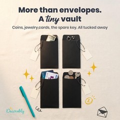 Decorably 110 Pack Black Cash Envelopes for Money, 6.5 3.5×6.5 inches,