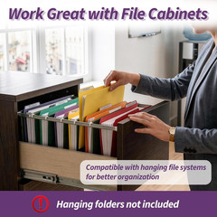 Plastic File Folders with Tabs, 6 Pack Colored Plastic Folders, 1/3 Cut Tabs