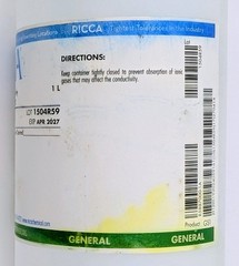 RICCA Potassium Chloride Conductivity Standard 100 µS/cm for Lab Use 1L