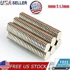 Lot Neodymium Magnets Round Disc N35 Super Strong Rare Earth 6mm X 1.5mm Fridge