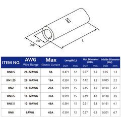 240 Pcs Non-Insulated Butt Connectors Assortment Kit,Seamless Uninsulated Butt C