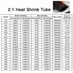 Black Heat Shrink Tube 2:1 Unlined 3:1 4:1 Adhesive Glue Lined Heatshrink Sleeve