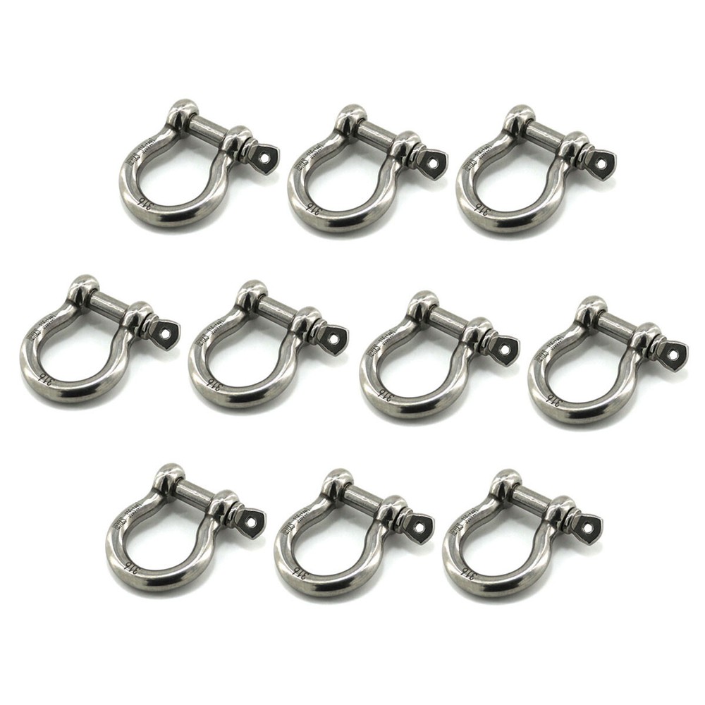 10 Pack 1/5″ Stainless Steel Mini D Ring Shackle Small Anchor Rigging Shackle