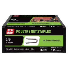 3/4 In. X 1/4 In. 9-Gauge Hot Dipped Galvanized Smooth Shank Poultry Net Staples