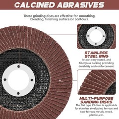 4.5 Inch Flap Discs 40 PCS – Assorted Grit 40 60 80 120 Aluminum Oxide…