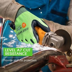 3 Pairs A7 Cut Resistant Work Gloves,Nitrile Coated Touchscreen Cutting Glove